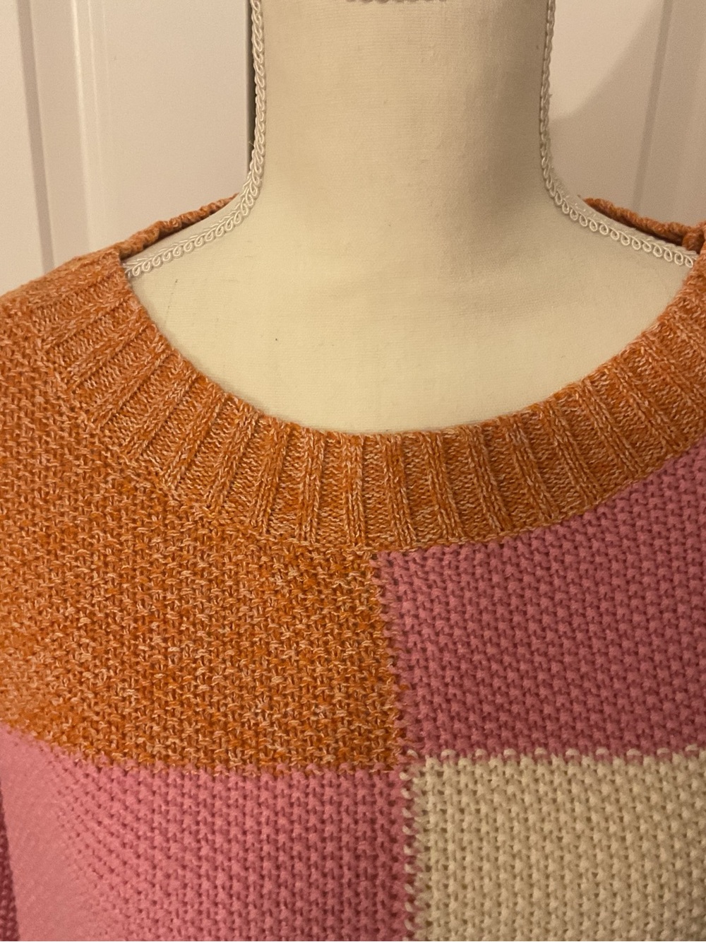 BiBi ColorBlock Checkered Sweater Size Large NWOT - Picture 4 of 13